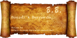 Boszák Bernarda névjegykártya